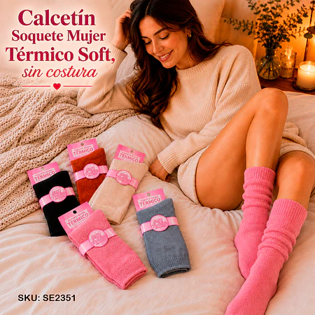 Calcetín Soquete Mujer Térmico Soft, sin costura