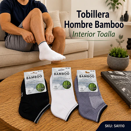 Tobillera Hombre Bamboo Interior Toalla