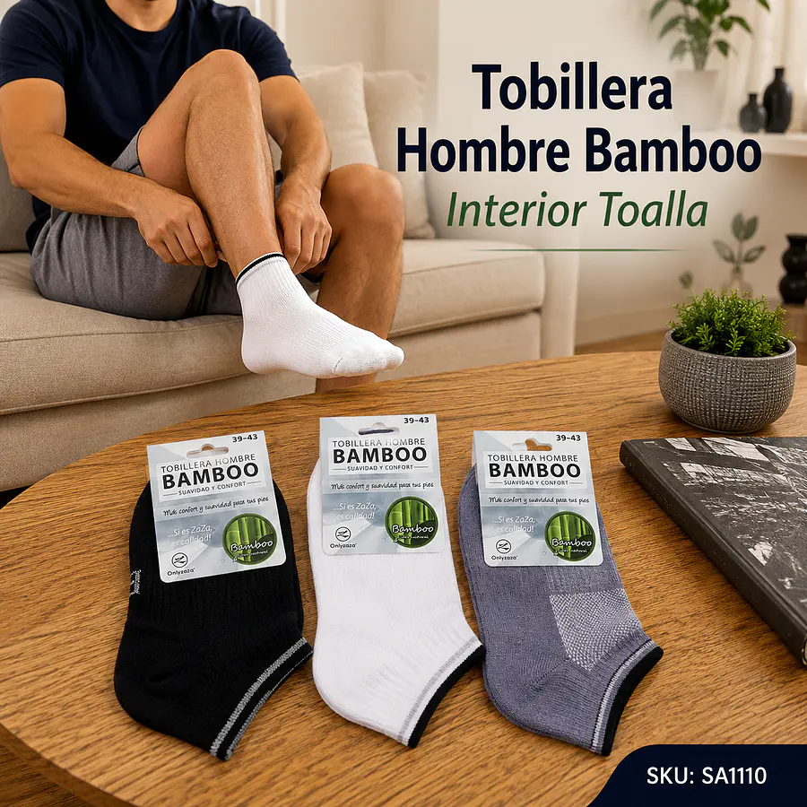 Tobillera Hombre Bamboo Interior Toalla