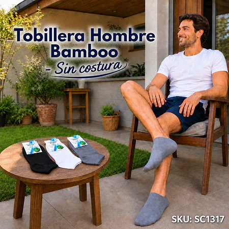 Tobillera Hombre Bamboo - Sin costura