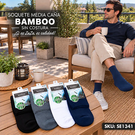 Calcetín Soquete Hombre Bamboo Sin Costura