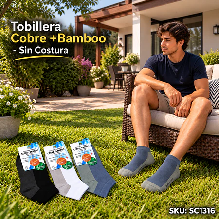 Tobillera Cobre +Bamboo - Sin Costura