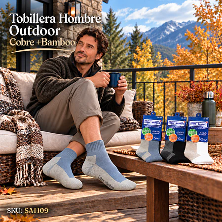 Tobillera Hombre Outdoor Cobre +Bamboo