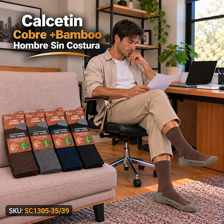 Calcetin Cobre + Bamboo Sin Costura