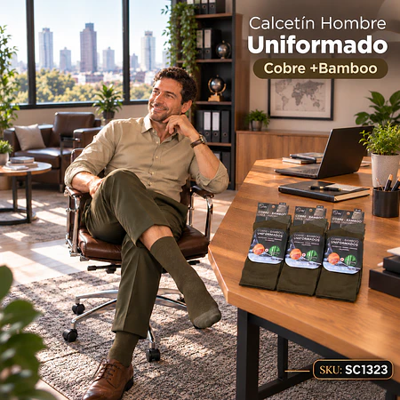 Calcetín Hombre Uniformado Cobre +Bamboo