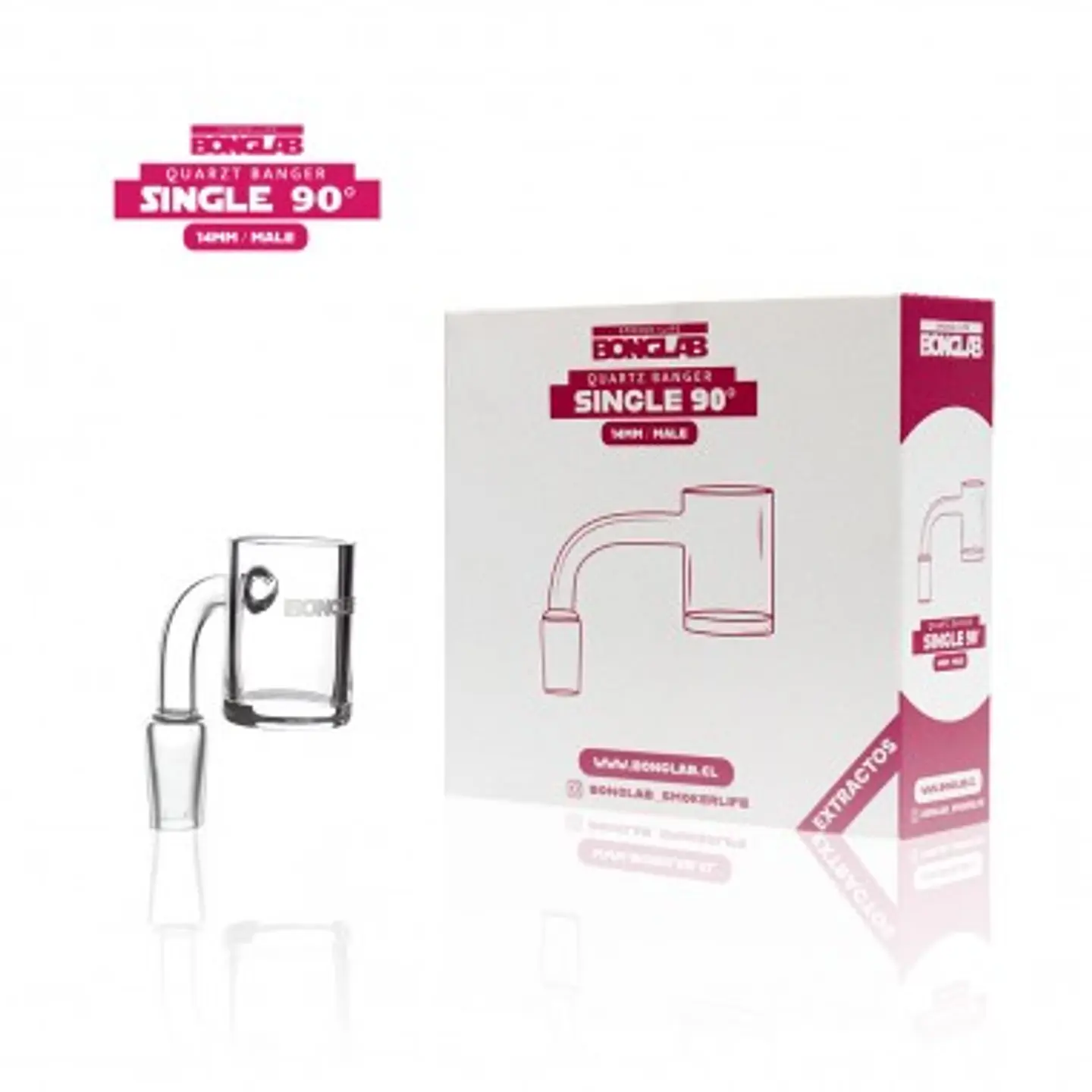 BANGER CUARZO SIMPLE 90 GRADOS 14MM - BONGLAB 1