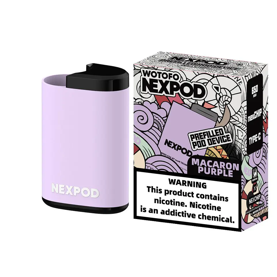VAPER DESECHABLE MACARON PURPLE DEVICE (BATERIA) - NEXPOD WOTOFO 1