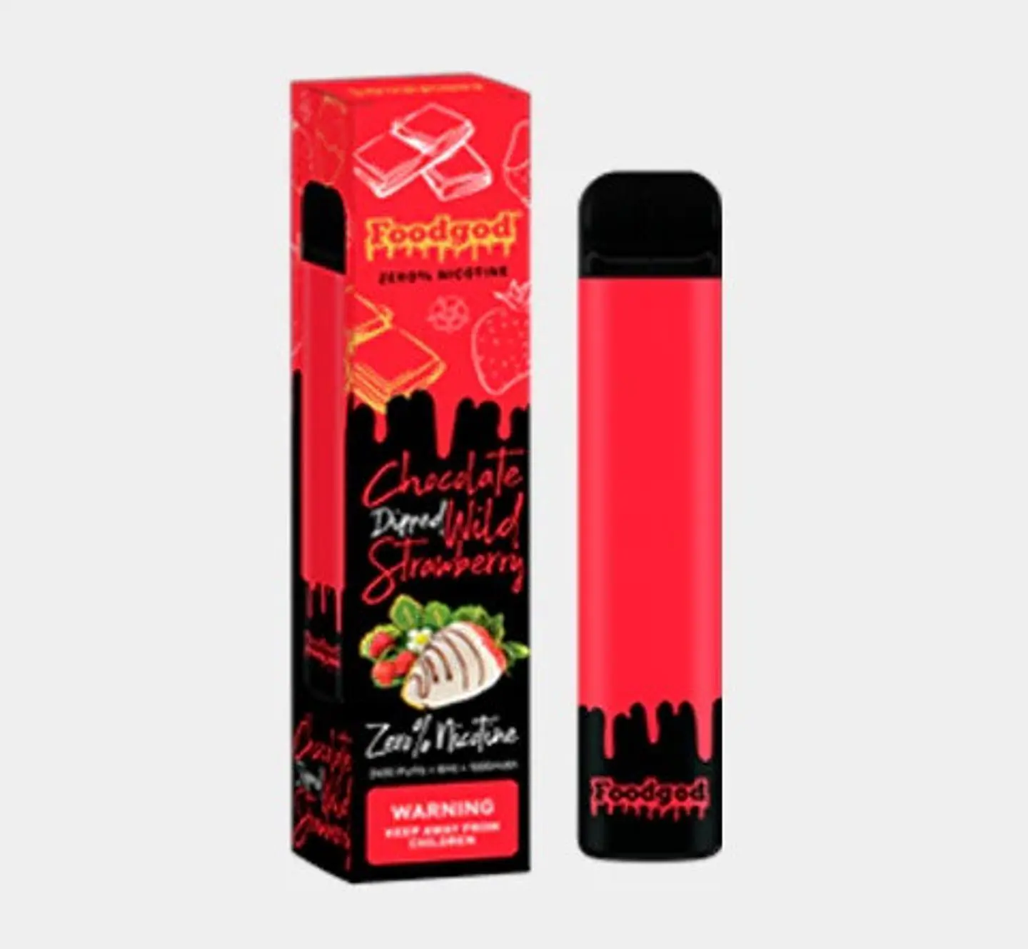 VAPORIZADOR DESECHABLE FOODGOD 2400 PUFF 0% - CHOCO WILD STRAWBERRY 1