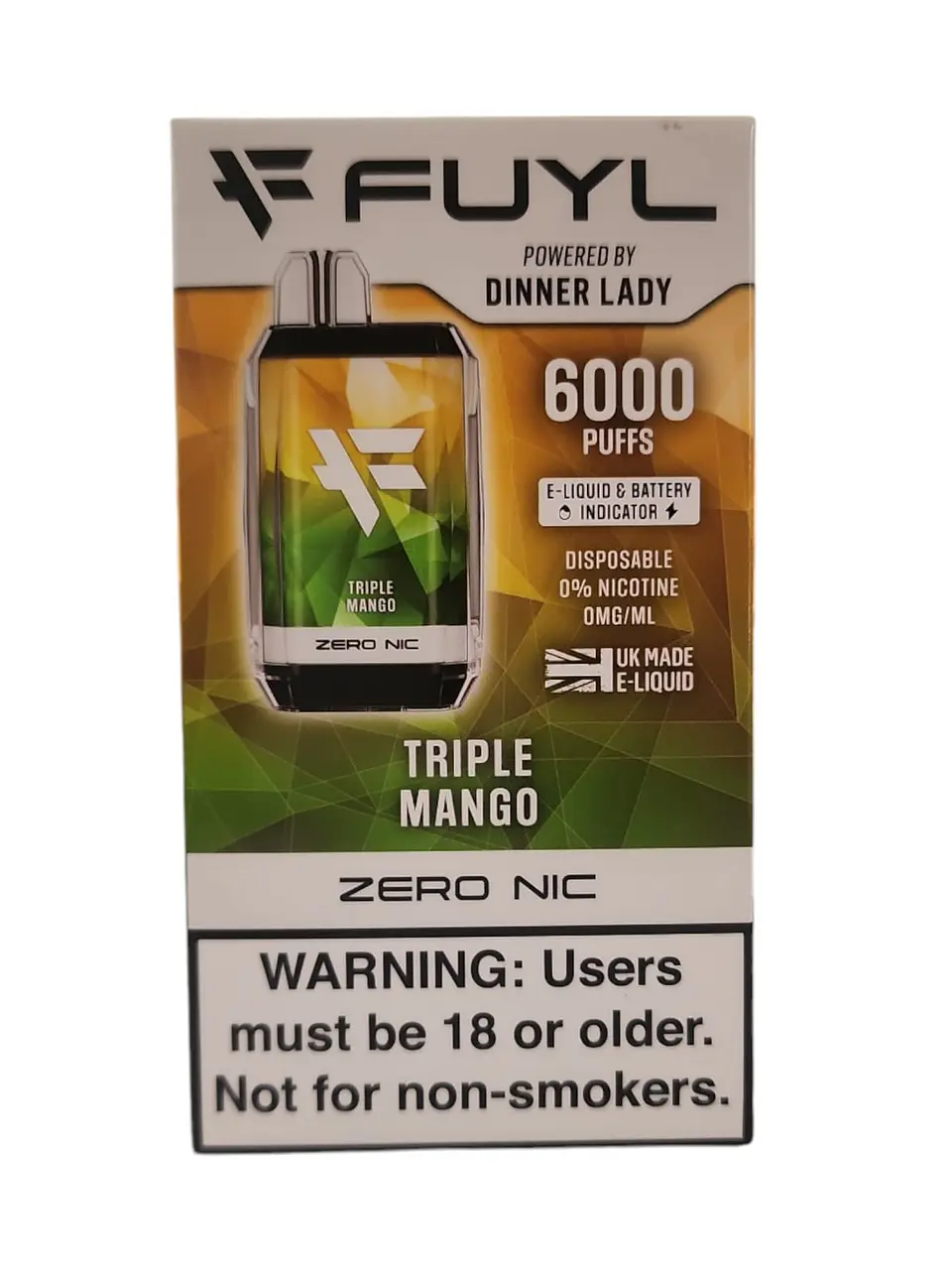 VAPORIZADOR DESECHABLE FUYL DINNER LADY 6000 PUFF 0% - TRIPLE MANGO 1