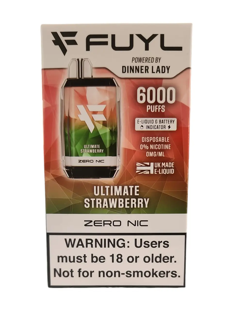 VAPORIZADOR DESECHABLE FUYL DINNER LADY 6000 PUFF 0% - ULTIMATE STRAWBERRY 1