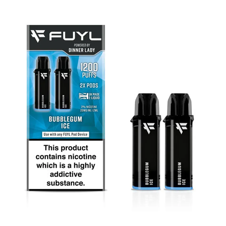 VAPORIZADOR DESECHABLE FUYL POD DINNER LADY 1200 PUFF  (2X600 PUFF) 0% - BUBBLEGUM ICE 1