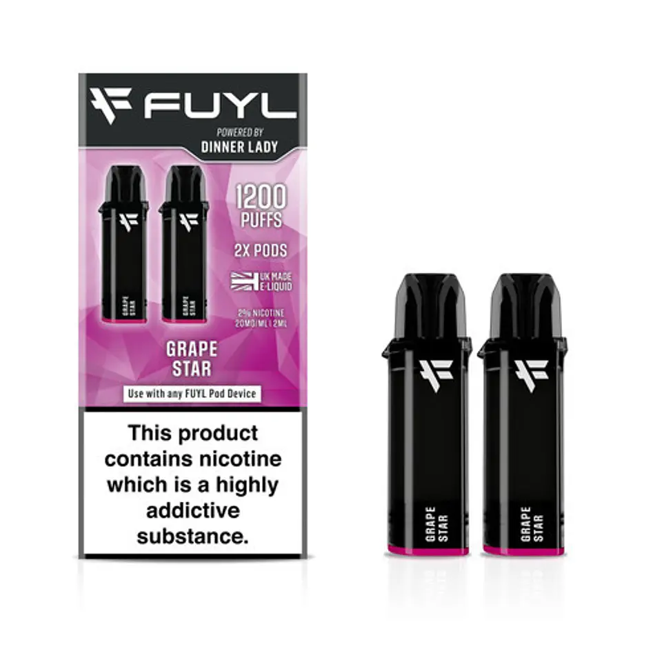 VAPORIZADOR DESECHABLE FUYL POD DINNER LADY 1200 PUFF  (2X600 PUFF) 0% - GRAPE STAR 1