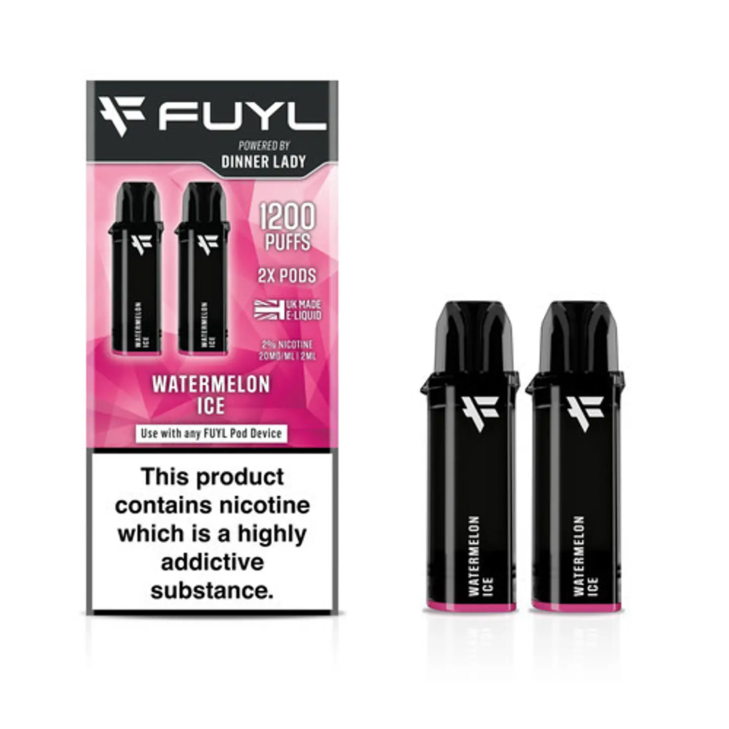 VAPORIZADOR DESECHABLE FUYL POD DINNER LADY 1200 PUFF  (2X600 PUFF) 0% - WATERMELON ICE 1
