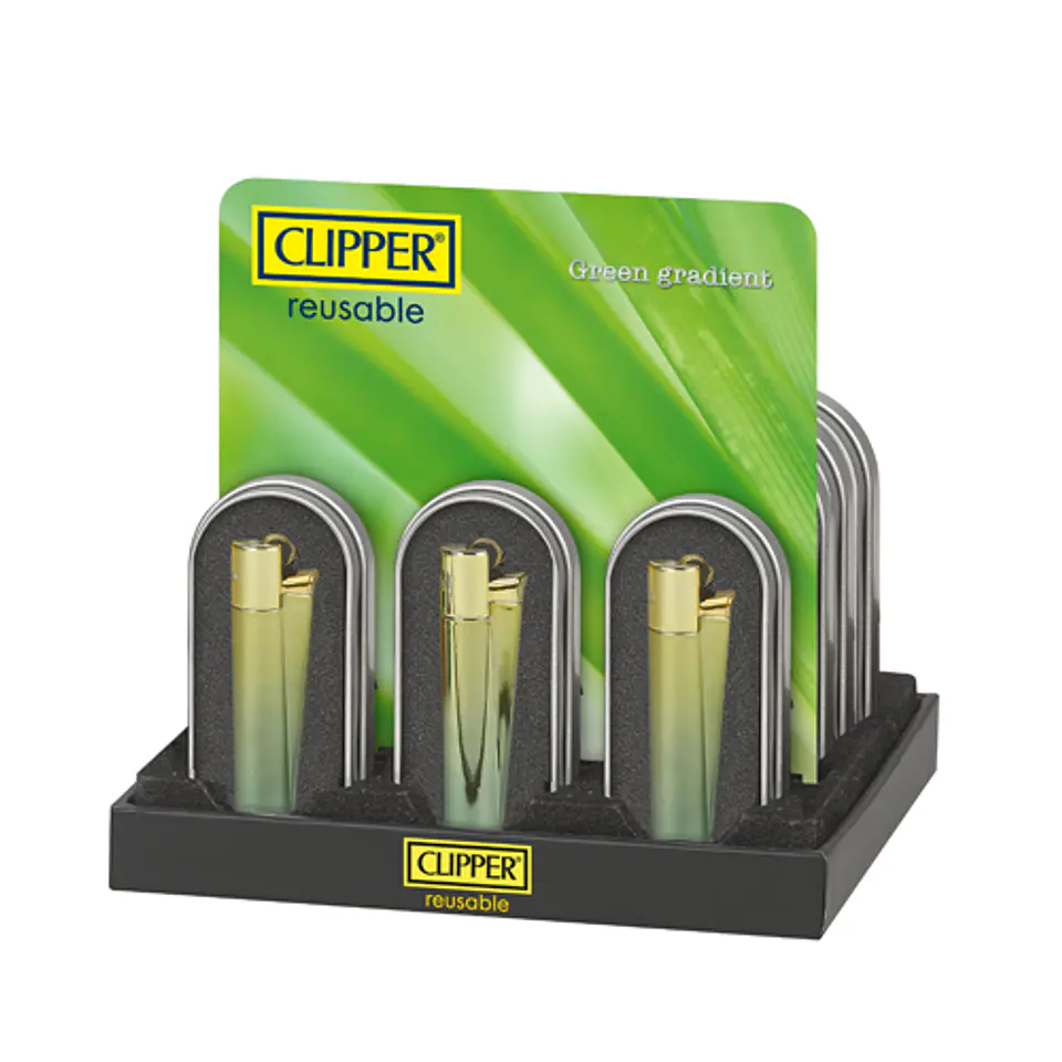 ENCENDEDOR METAL GREEN GRADIENT - CLIPPER 1