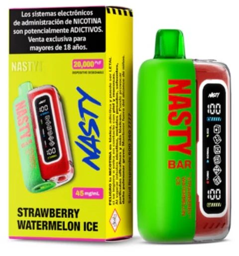 Vaporizador Salt Nasty Bar 20K Strawberry Watermelon Ice 45mg