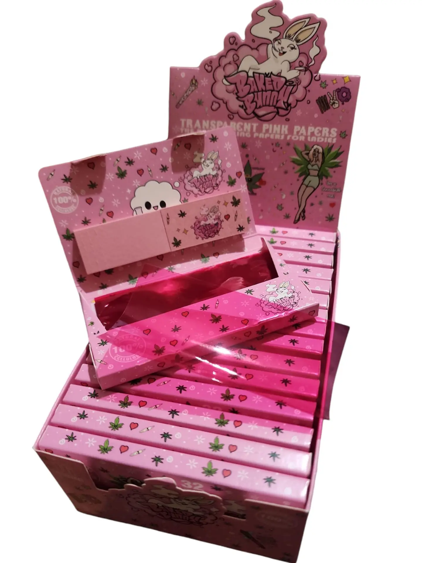 PAPELILLO CELULOSA ROSADA 1 1/4 + TIPS - BAKED BUNNY 1