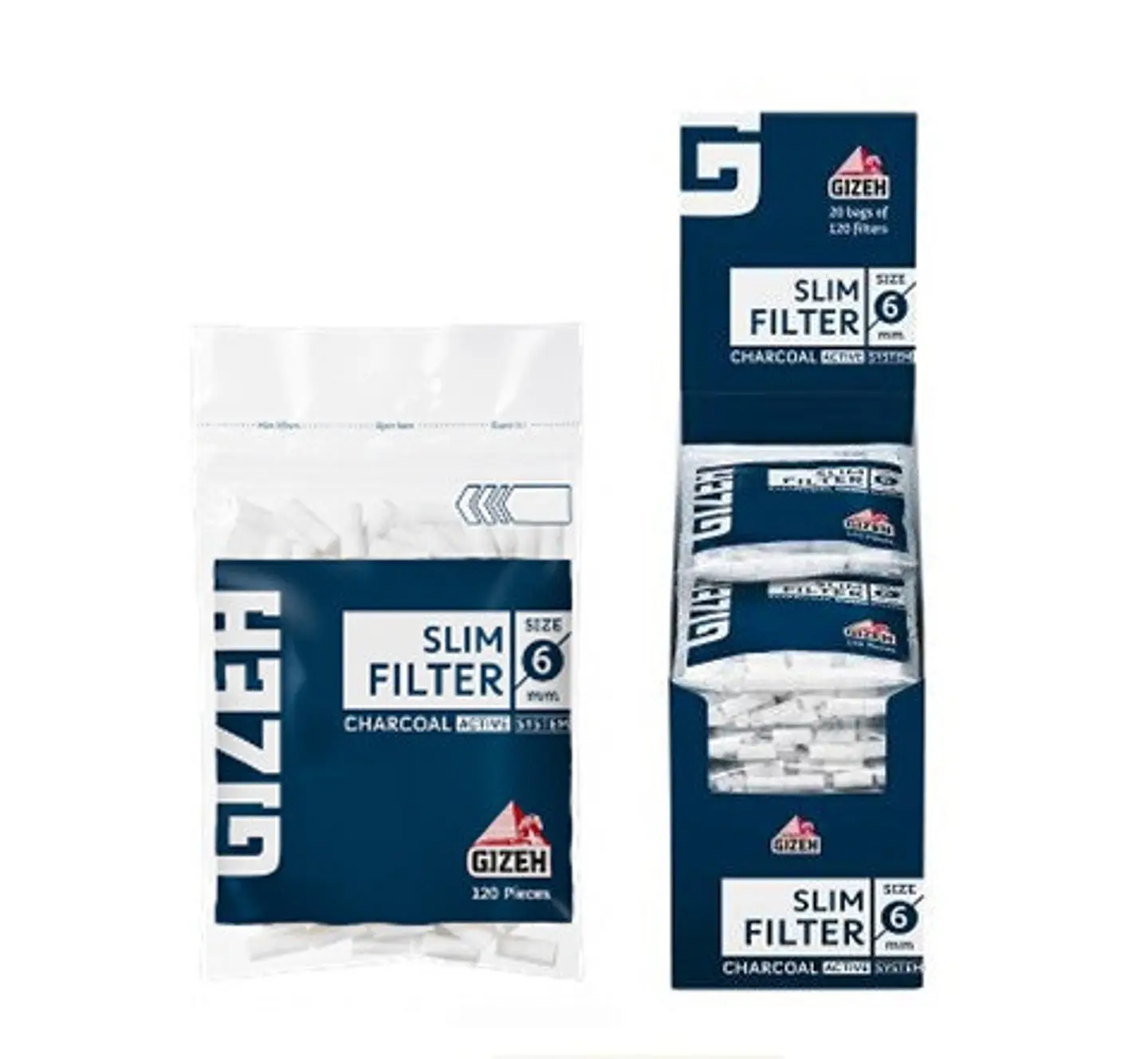 FILTRO GIZEH SLIM AZUL (CARBÓN ACTIVADO) 120U 1