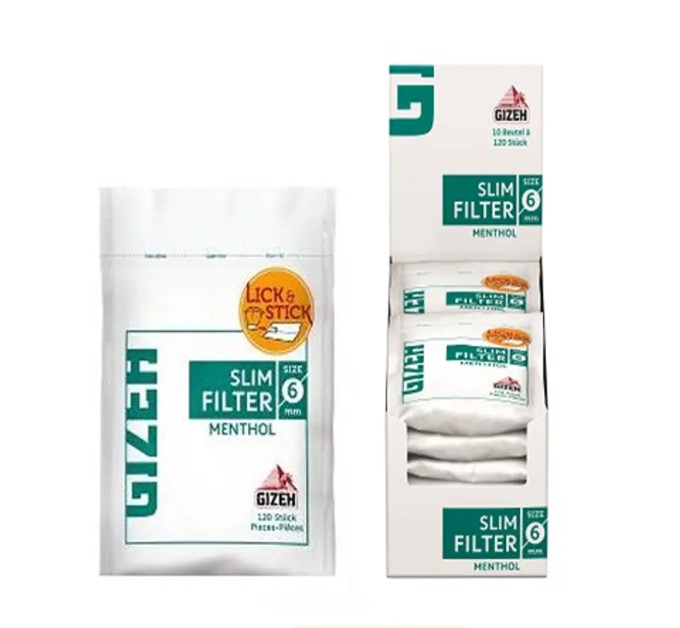FILTRO GIZEH MENTOLADO SLIM 120 UNID. 1