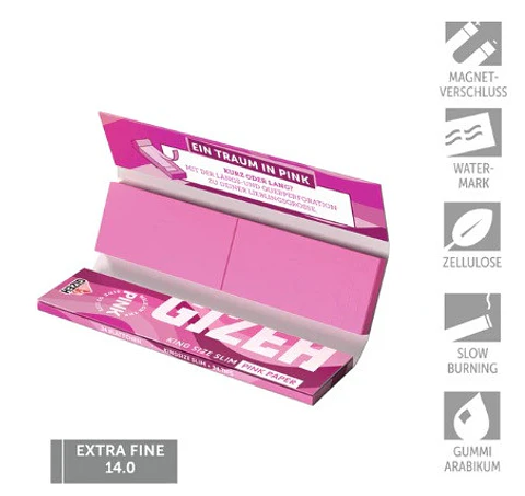 PAPELILLOS GIZEH PINK KING SIZE + TIPS