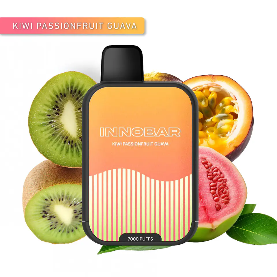 VAPER DESECHABLE KIWI PASSIONFRUIT GUAVA 7000 PUFFS 5% - INNOBAR 1