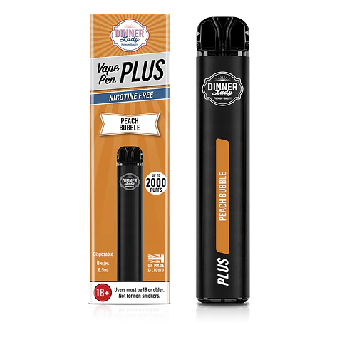 VAPORIZADOR DESECHABLE VAPE PENPLUS DINNER LADY 2000 PUFF PEACH BUBBLE 0% NIC