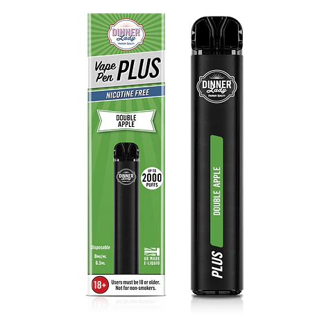 VAPORIZADOR DESECHABLE VAPE PENPLUS DINNER LADY 2000 PUFF DOUBLE APPLE 0% NIC