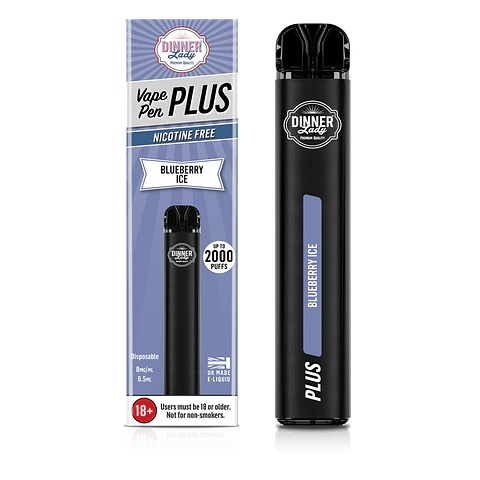 VAPORIZADOR DESECHABLE VAPE PENPLUS DINNER LADY 2000 PUFF BLUEBERRY ICE 0% NIC