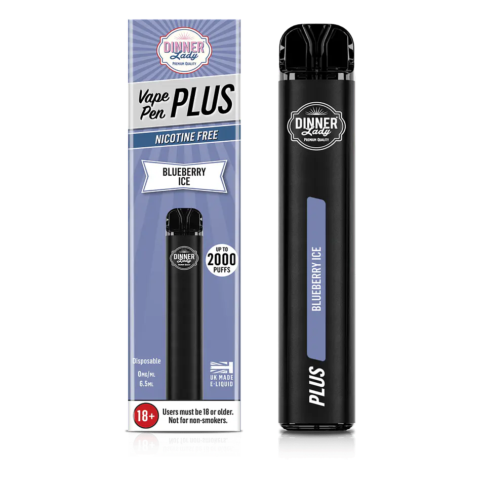 VAPORIZADOR DESECHABLE VAPE PENPLUS DINNER LADY 2000 PUFF BLUEBERRY ICE 0% NIC 1