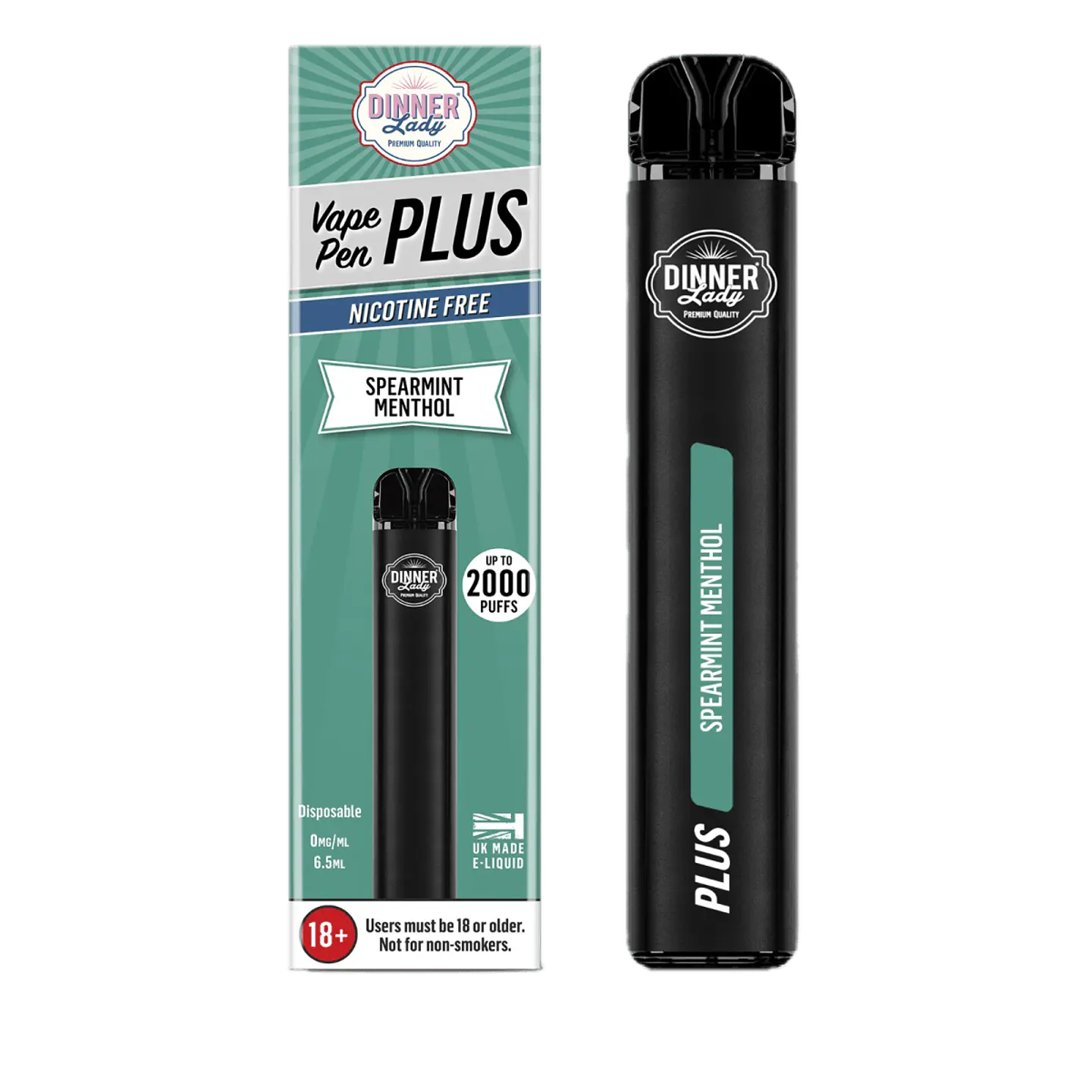 VAPORIZADOR DESECHABLE VAPE PENPLUS DINNER LADY 2000 PUFF SPEARMINT MENTHOL 0% NIC 1