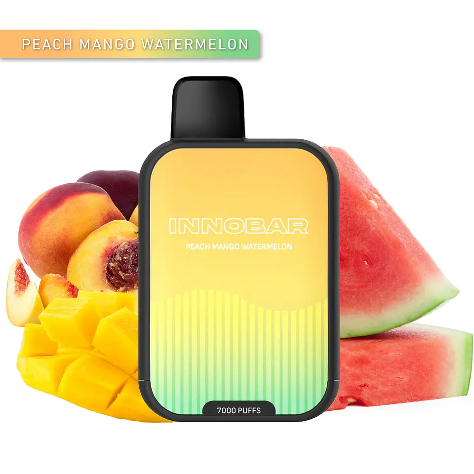 VAPER DESECHABLE PEACH MANGO WATERMELON 7000 PUFFS 5% - INNOBAR 1