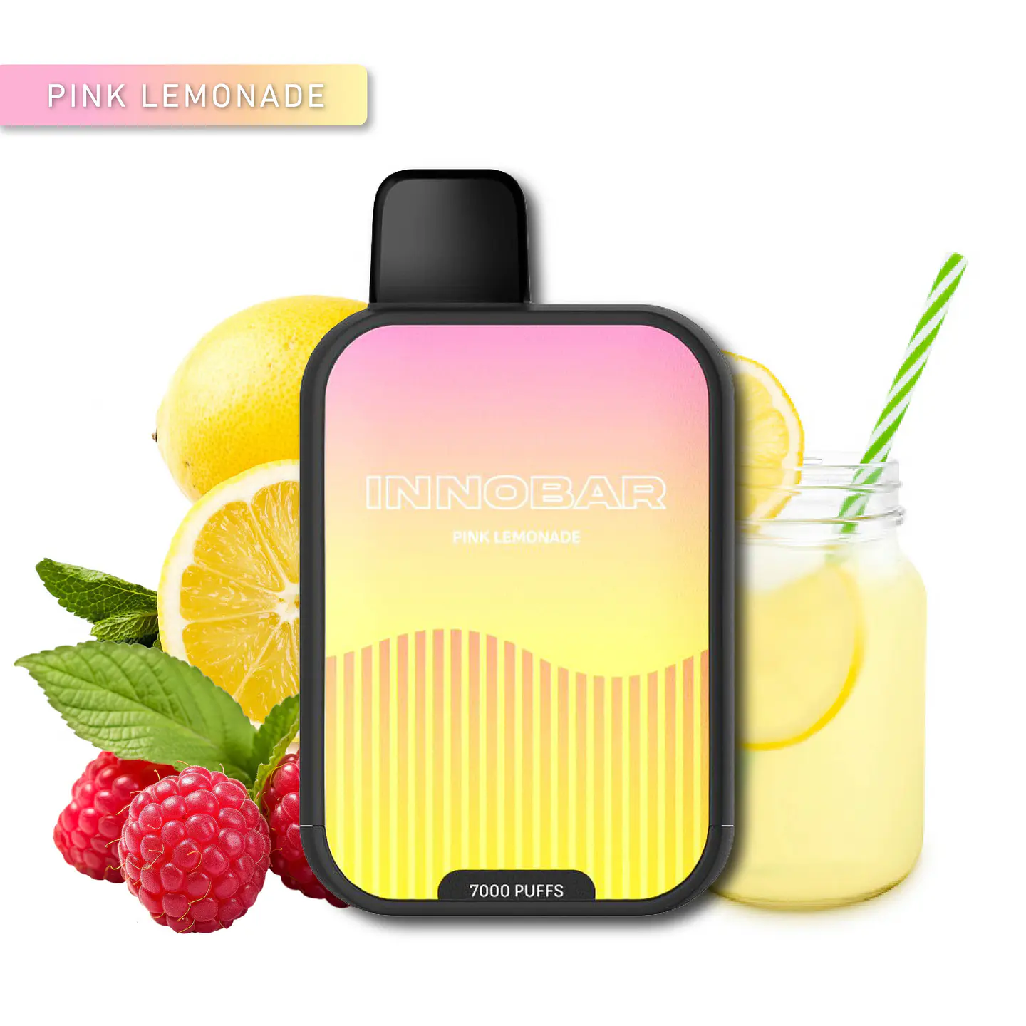 VAPER DESECHABLE PINK LEMONADE 7000 PUFFS 5% - INNOBAR 1