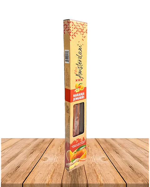 INCIENSO JARDIN ROLLING AMSTERDAM 41 CM NARANJA JENGIBRE 2 HORAS !