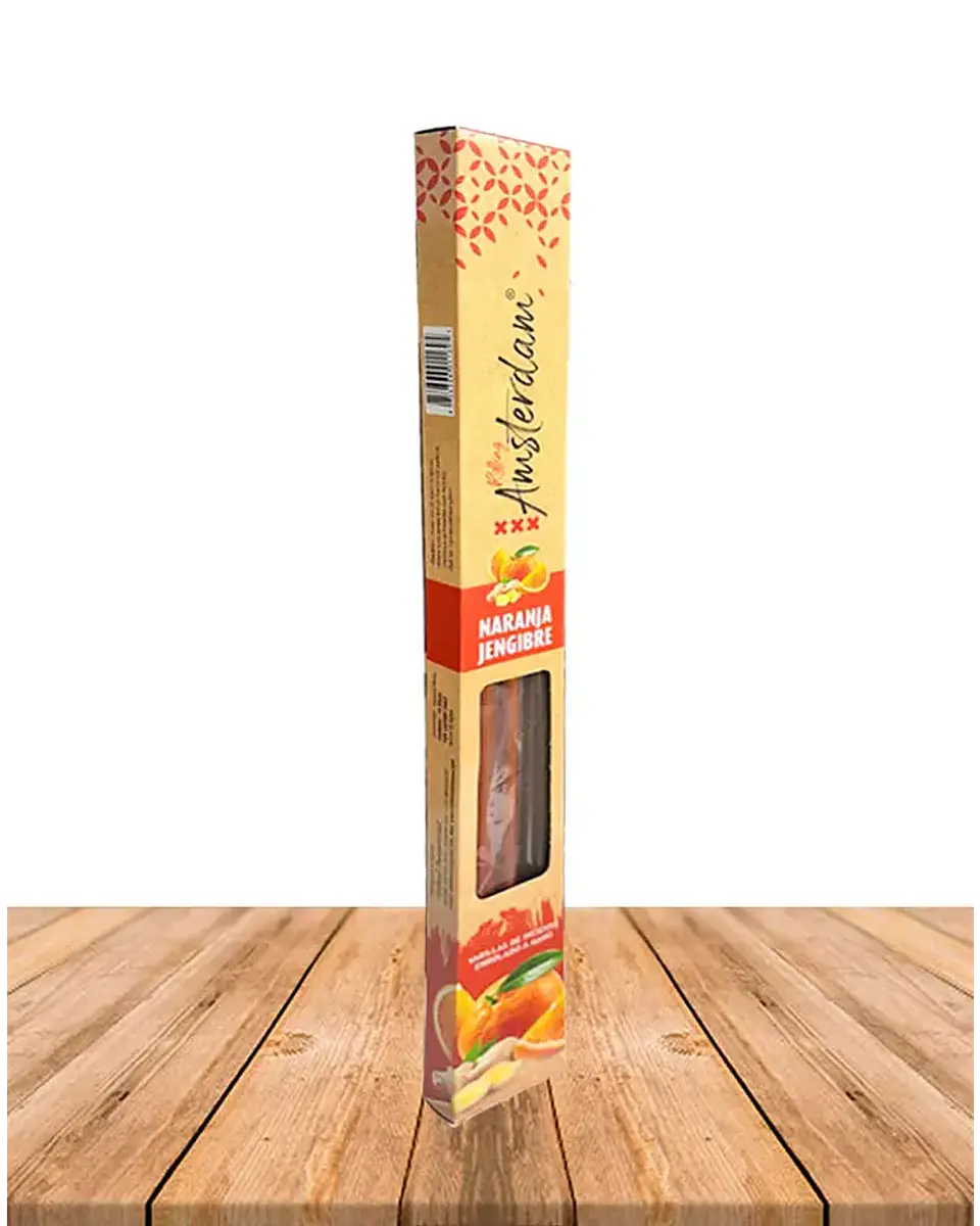 INCIENSO JARDIN ROLLING AMSTERDAM 41 CM NARANJA JENGIBRE 2 HORAS ! 1