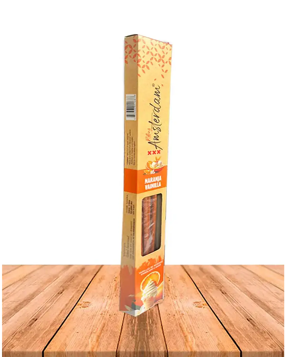 INCIENSO JARDIN ROLLING AMSTERDAM 41 CM NARANJA VAINILLA 2 HORAS ! 1