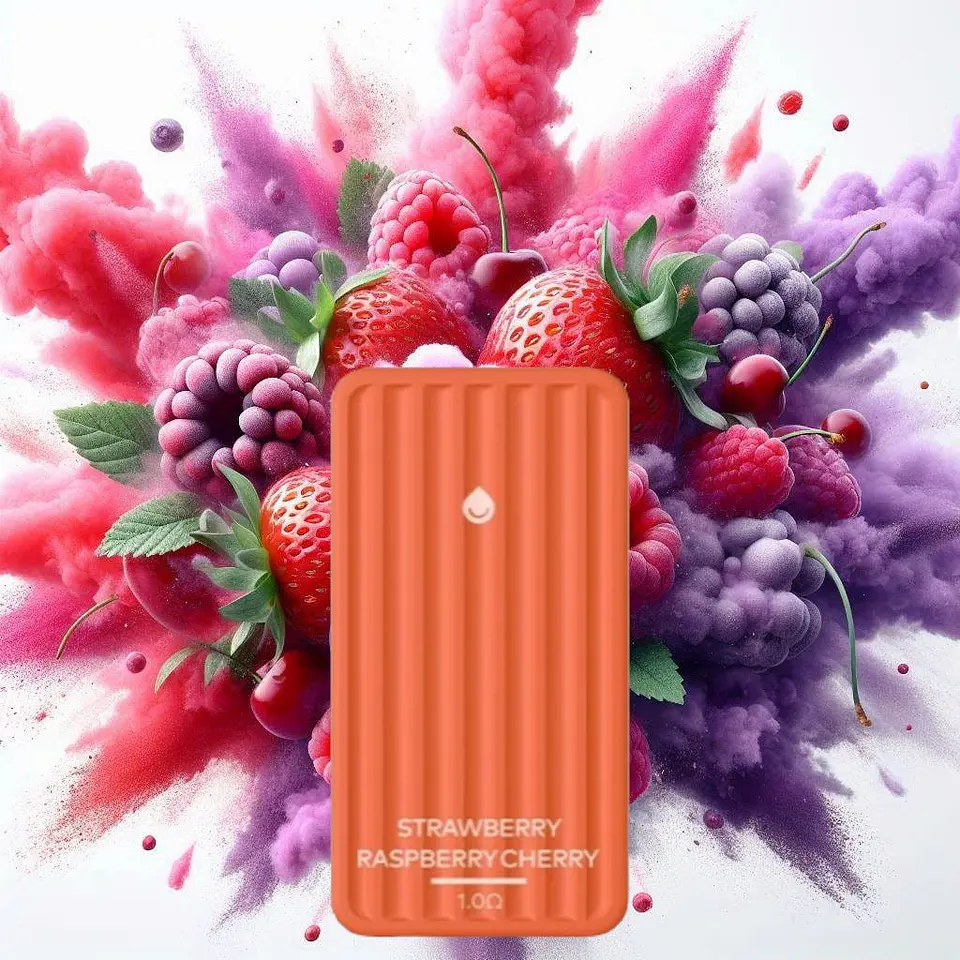 VAPER DESECHABLE STRAWBERRY RASPBERRY CHERRY CLK! POD (REPUESTO) 5000 PUFFS 5% - INNOBAR 1