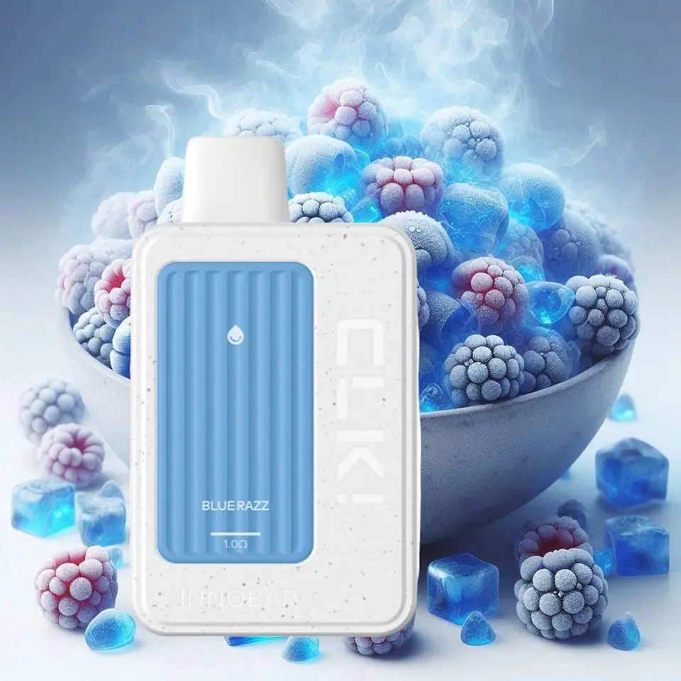 VAPER DESECHABLE BLUE RAZZ CLK! KIT 5000 PUFFS 5% - INNOBAR 1