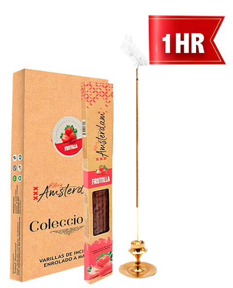 INCIENSO PEQUEÑO ROLLING AMSTERDAM 20 CM FRUTILLA 1 HORA !