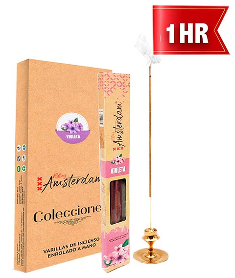 INCIENSO PEQUEÑO ROLLING AMSTERDAM 20 CM CHICLE 1 HORA !