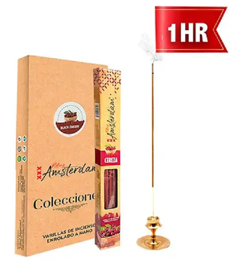 INCIENSO PEQUEÑO ROLLING AMSTERDAM 20 CM CEREZA 1 HORA ! 1