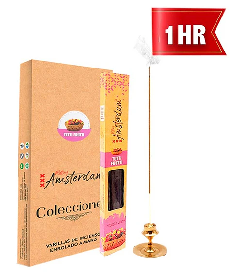 INCIENSO PEQUEÑO ROLLING AMSTERDAM 20 CM TUTTI FRUTTI 1 HORA !