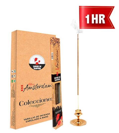 INCIENSO PEQUEÑO ROLLING AMSTERDAM 20 CM SANGRE DE VAMPIRO 1 HORA !