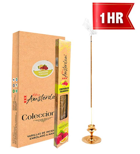 INCIENSO PEQUEÑO ROLLING AMSTERDAM 20 CM LIMONADA DE FRAMBUESA 1 HORA !