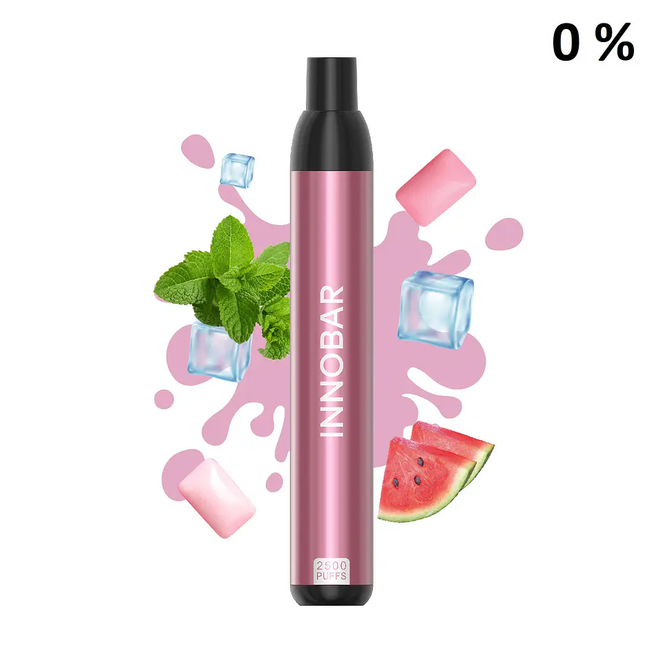 VAPER DESECHABLE WATERMELON BUBBLEGUM 2500 PUFFS 0% - INNOBAR 1