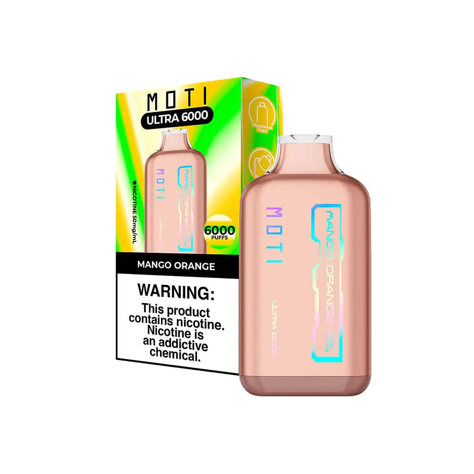 VAPORIZADOR DESECHABLE MOTI ULTRA 6000 PUFF 5% - MANGO ORANGE 1