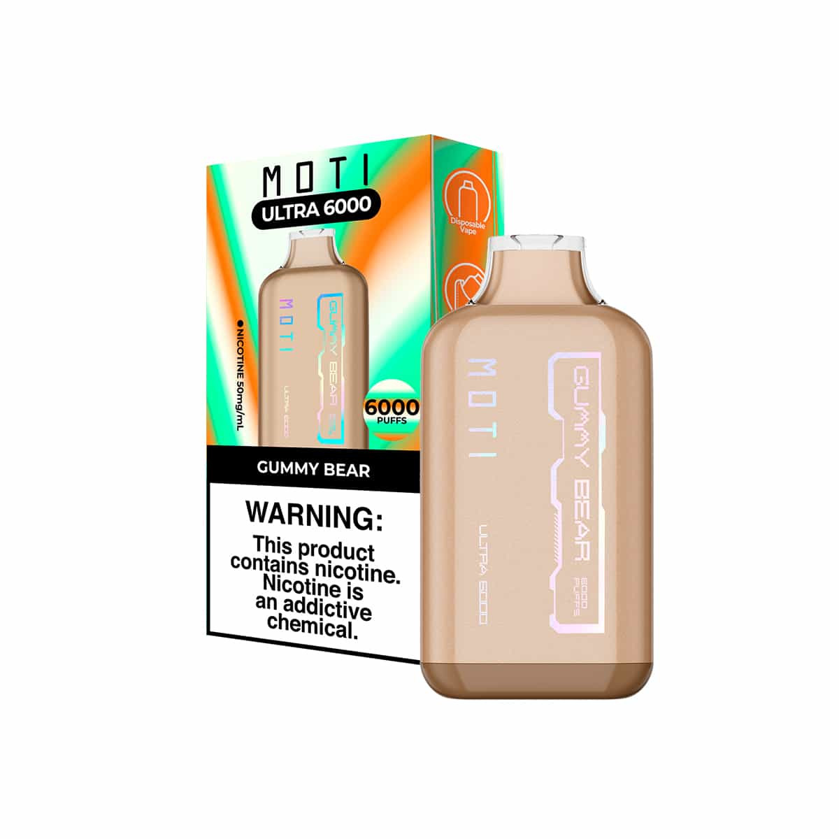 VAPORIZADOR DESECHABLE MOTI ULTRA 6000 PUFF 5% - GUMMY BEAR