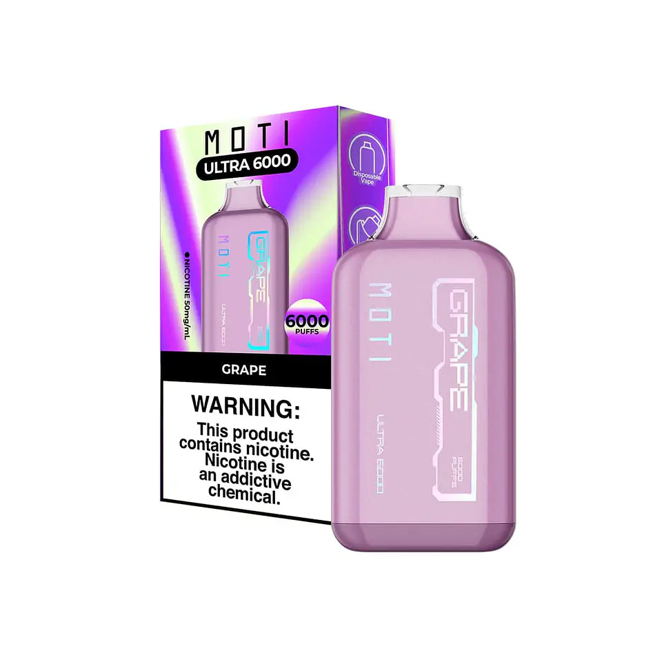 VAPORIZADOR DESECHABLE MOTI ULTRA 6000 PUFF 5% -  GRAPE 1