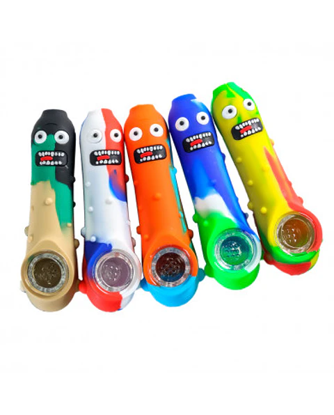 Pipa de Silicona diseño Pickle Rick- Colores