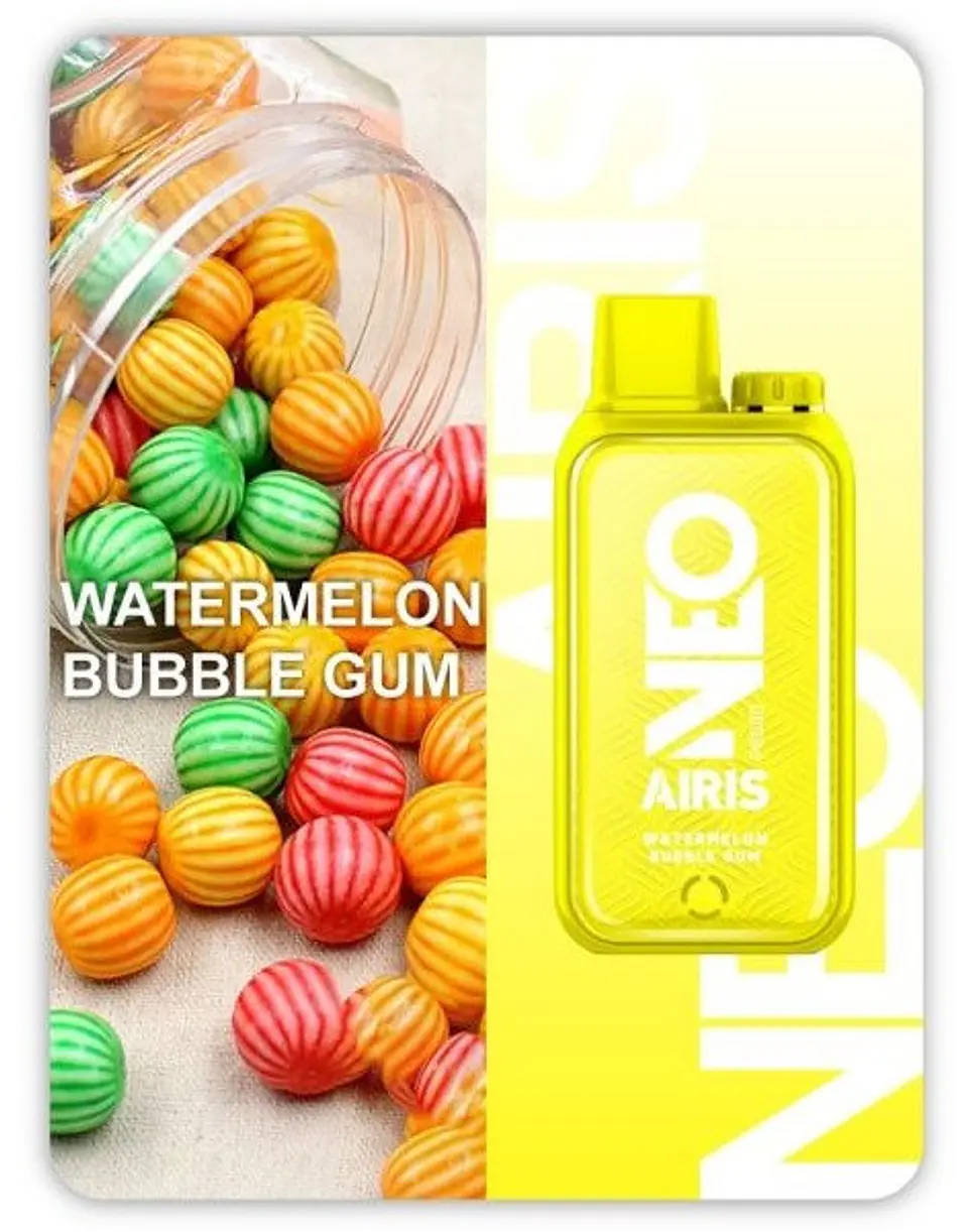 VAPORIZADOR DESECHABLE AIRIS NEO 8000 PUFF 5% - WATERMELON BUBBLE GUM 1