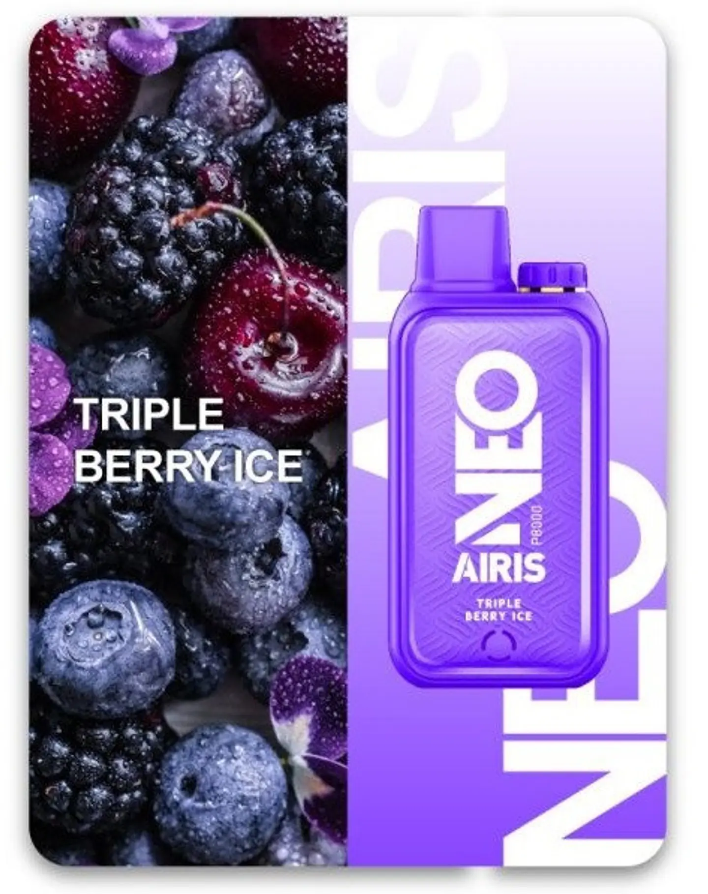 VAPORIZADOR DESECHABLE AIRIS NEO 8000 PUFF 5% - TRIPLE BERRY ICE 1