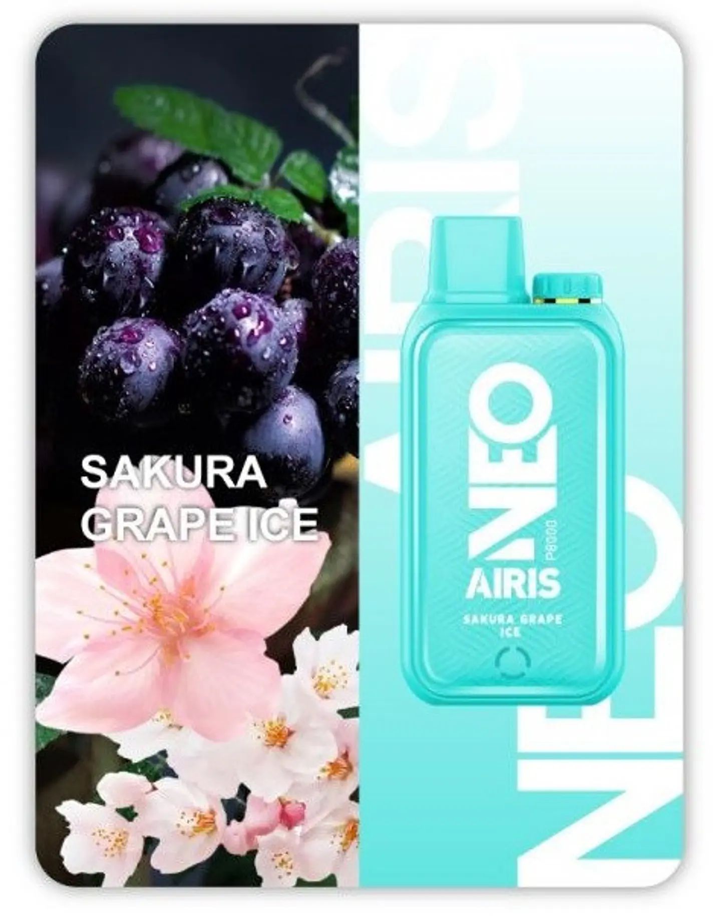 VAPORIZADOR DESECHABLE AIRIS NEO 8000 PUFF 5% - SAKURA GRAPE ICE 1